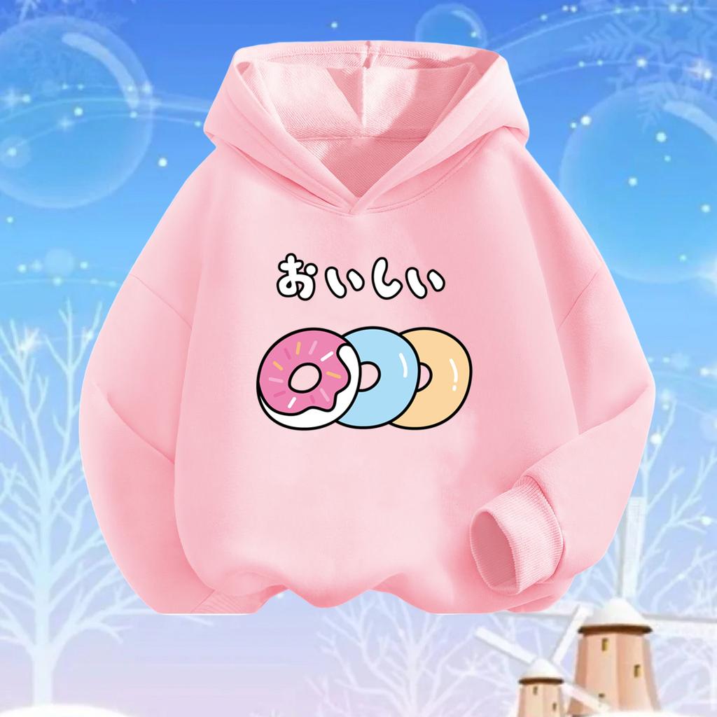 Каваи Персиковый Сок Узор Летний Напиток Принт Толстовки Девочки Толстовка с Капюшоном Мягкий Топ
