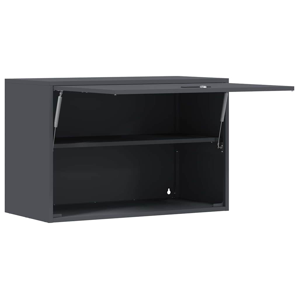 Wall Mounted Garage Cabinet with Gas Pressure Lift Door Anthracite