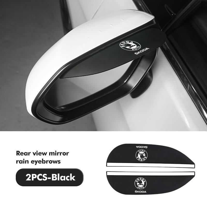 AAABQ1 Для Skoda 2 шт. Мягкая резина Козырек от дождя на зеркало заднего вида Стайлинг Аксессуары Fabia Kamiq Superb Scala Enyaq-iV MK3 VisionS Yeti