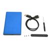 Корпус для жесткого диска 2,5 дюйма USB 3.0 SATA Высокоскоростной Корпус для жесткого диска из алюминиевого сплава Синий (Не включая жесткий диск)