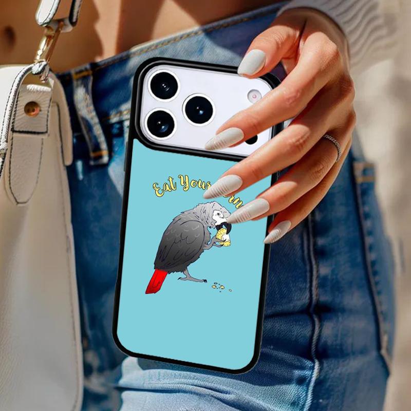 Чехол для телефона с африканским серым попугаем Для iPhone 17 Air 14 15 13 12 Max Чехол Для Apple 14 15 16 16e 11 Pro Max Plus Coque