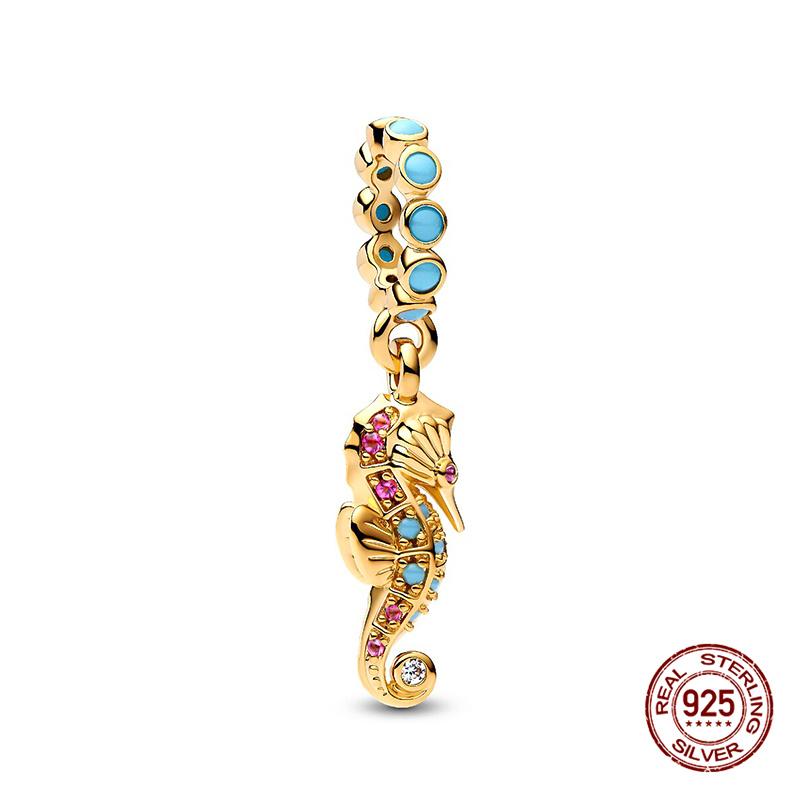 New In Original Charm Copper Ocean Series Sea Turtles Charms Beads Fit 3Mm Original Bracelet For Women Diy Fine Jewelry Gift