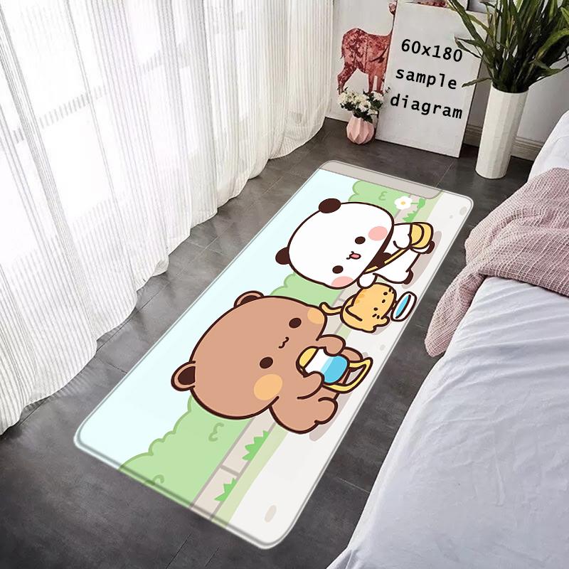 Door Mats Interior Foot Rug Welcome Floor Mat for Entryway Cute BuBu DuDu Bear Hallway Carpet Kitchen Rugs Fluffy Home Decor