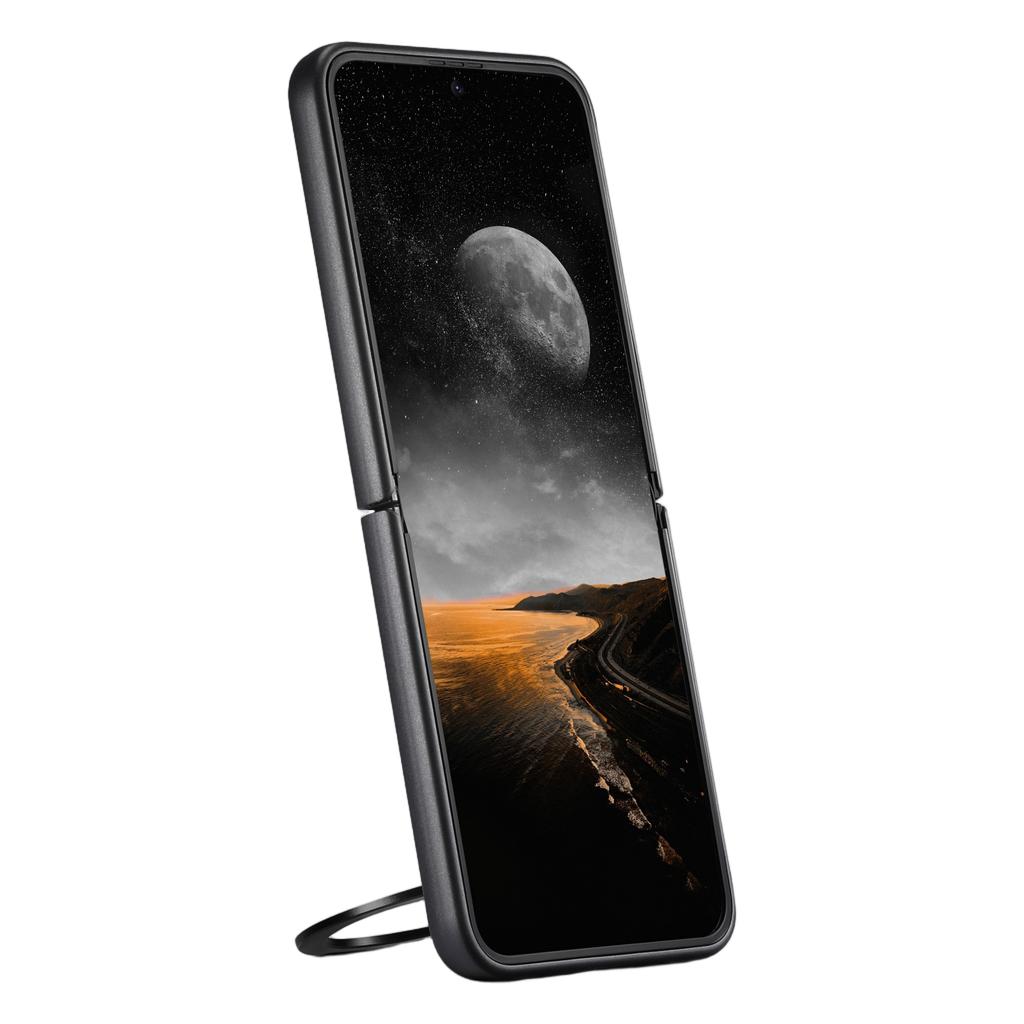 Oil Wax Leather Fold Phone Case for Samsung Galaxy Z Flip 7 FE 6 5 Magnetic Wireless Charging Hardware Ring Bracket Back Cover