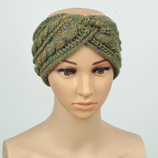 Повязка на голову Мягкая шерстяная вязаная повязка на голову с разноцветными точками Бархатная подкладка Теплая Дышащая Эластичная резинка для волос Аксессуары для волос