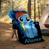 Rainbow Dash In A Magical Forest Setting Personalized Outdoor Blanket Personalized Text Soft Cozy For Picnics Outdoor Travel And Camping Sofa Office