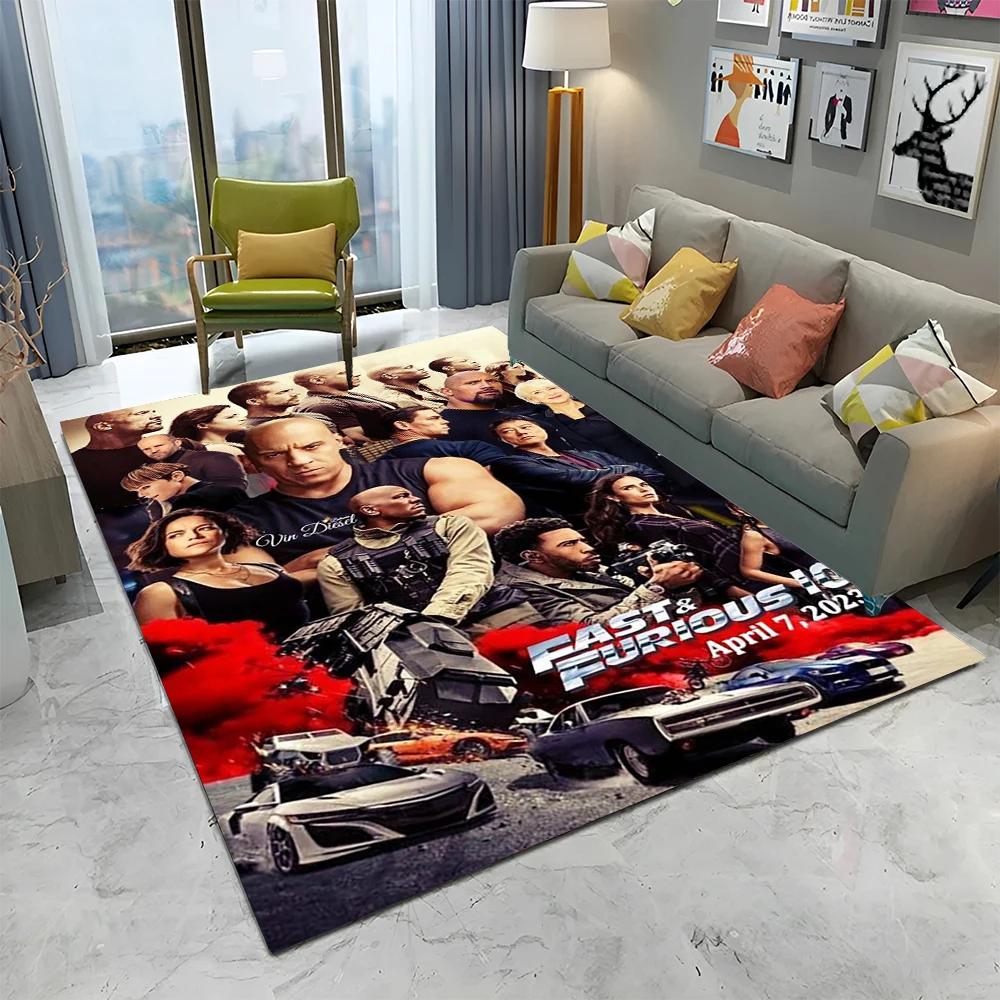 3D Printing HD 10 Fast & Furious X Carpet Rug for Home Living Room Bedroom Sofa Doormat Decor,kids Area Rug Non-slip Floor Mat