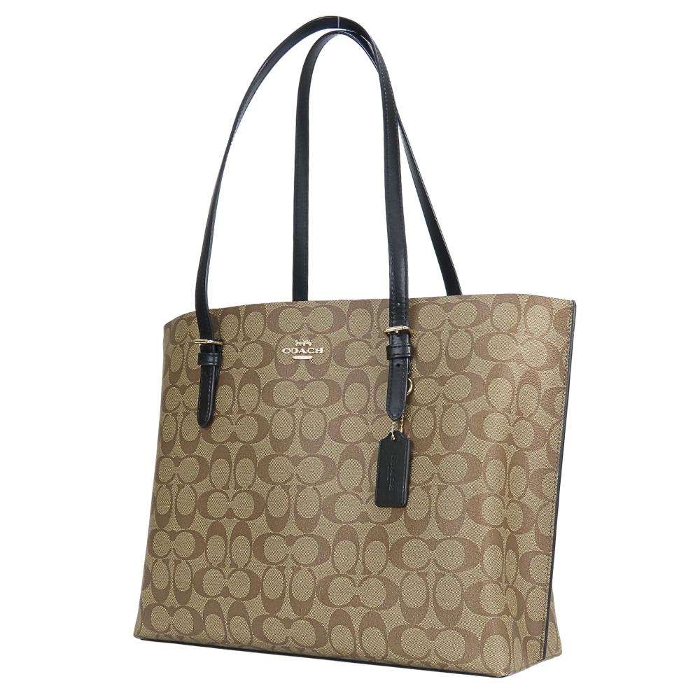 Used COACH Tote Bag Signature 1665 PVC/leather Brown black casual