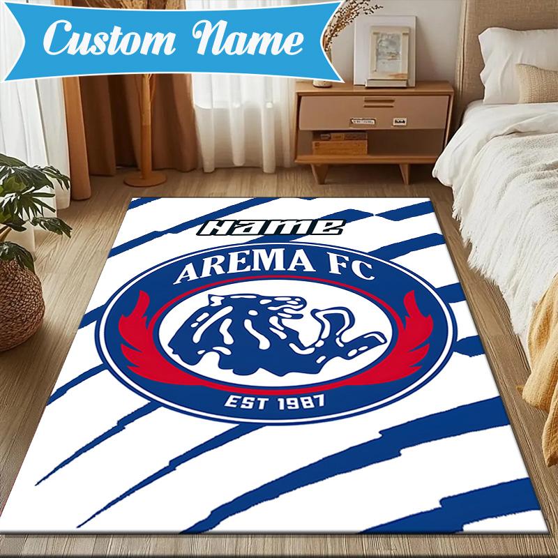 Custom Name AREMA Football Crest Design Rug Game Carpet, Floor Mat for Bedroom Living Room Entryway Rug, Home Decor Idea Gift for Christmas birthday