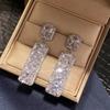 Xiaomi Huitan Swanking Drop Earrings for Women Bright Rectangular Cubic Zirconia Female Ear Accessories Fashion Cocktail Party Jewelry