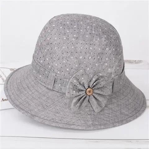 Thin bucket hat middle-aged and elderly women fashion elderly spring and autumn summer breathable sunshade big edge basin hat sunscreen sun hat