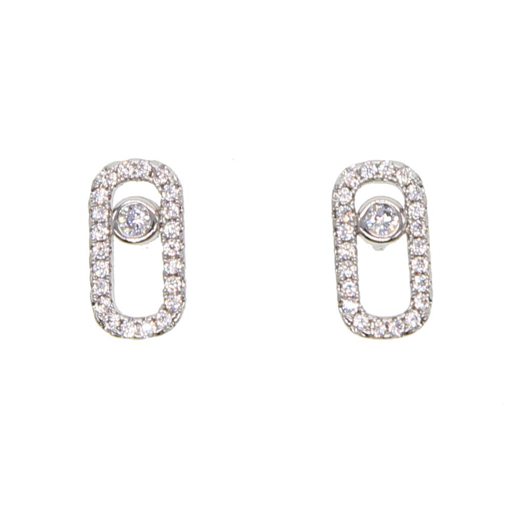 Mimimalist Cute Jewelry Authentic 925 Sterling Silver 1pc No Move Cz Stone Stud Earrings For Women Crystal Delicate Tiny Earring