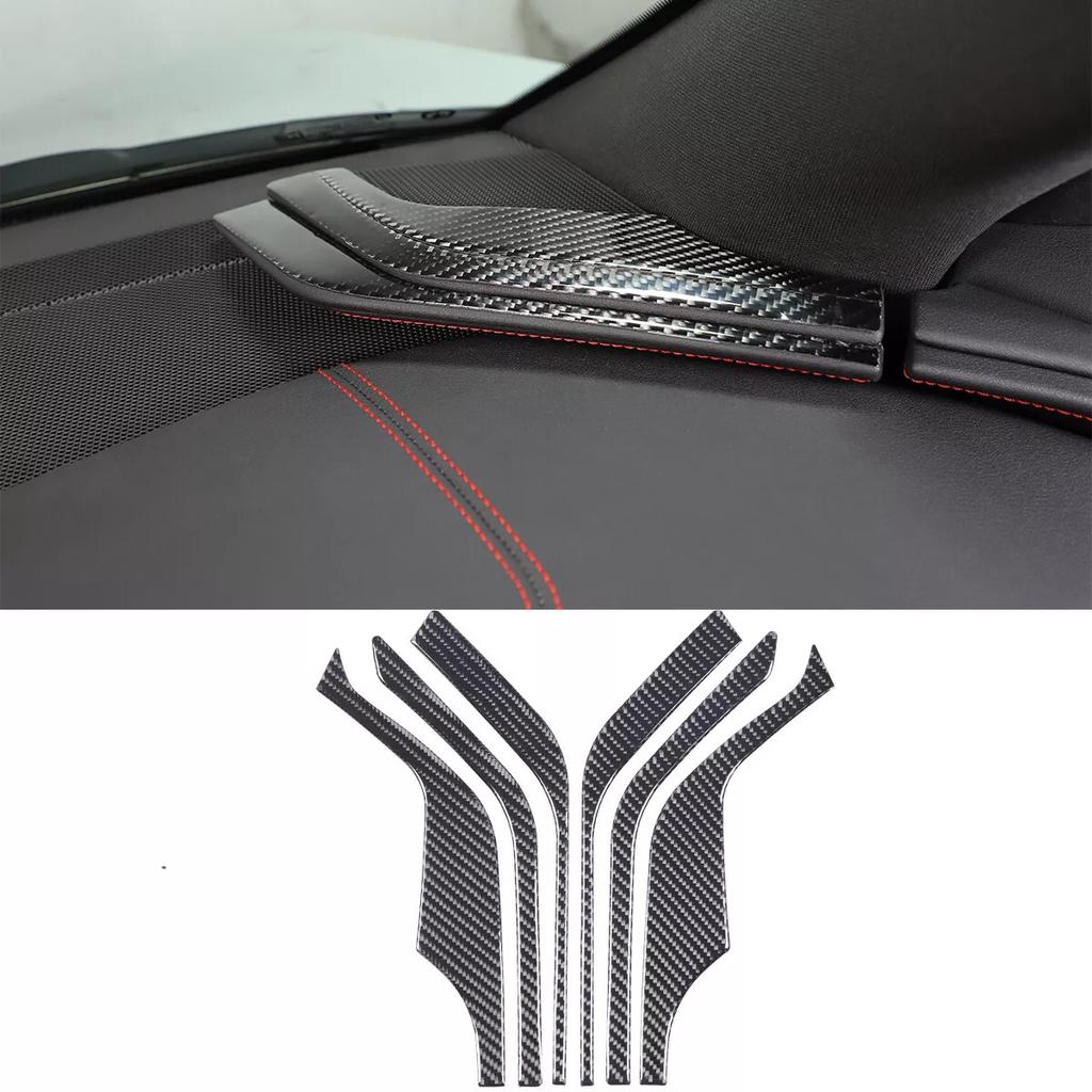 6x Carbon Fiber Car Dashboard Side Panel Trim Accessories For Corvette C8 20-24