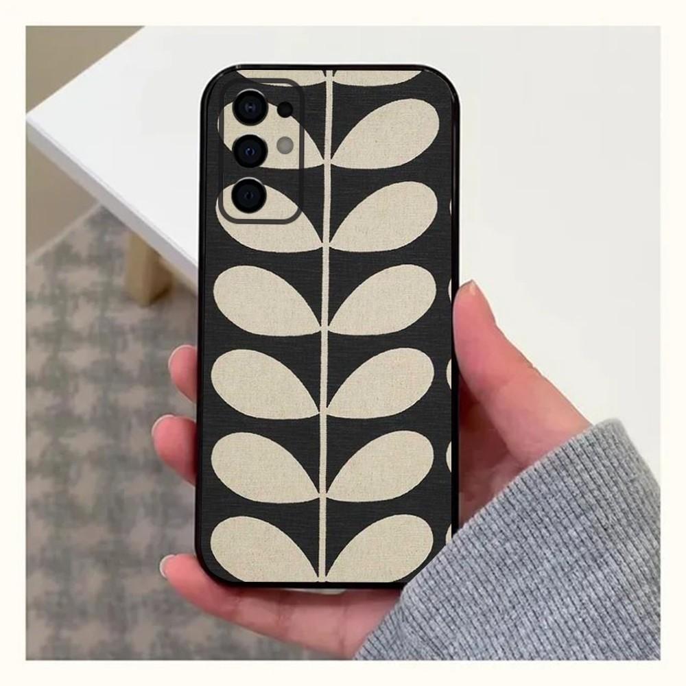 Чехол-книжка Orla Kiely 'Multi Stem' для Samsung S24, S21, S22, S23, S30, Ultra, S20, Plus, Fe, Lite, Note, 10, 9, 5G Черный Мягкий Чехол