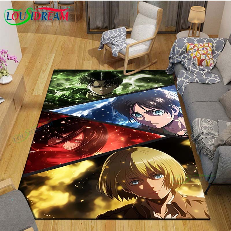 Модный 3D Мультяшный Ковер с Принтом A-Attack T-Titan для Гостиной, Противоскользящий Коврик, Коврики для Детской Комнаты, Коврик для Йоги, Декор, Подарок