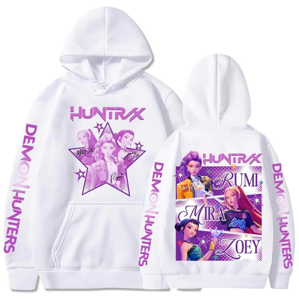 Kpop Demon Hunters Parent Child Hoodies Cute Kpop Demon Hunters Sweatshirt Harajuku Casual Fashion Sport Hooded Cosplay Clothing