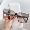 Gradient Color Rimless Square Sunglasses Large Women Luxury Brand Designer Vintage Green Pink Sun Glasses Ladies Shades Eyewear