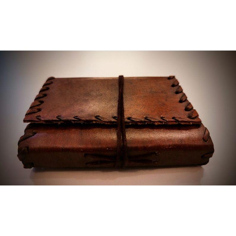 НАБОР ИЗ 5 штук в винтажном стиле. Набор из 5 прошитых многоразовых карманных журналов в кожаном переплете - Дневник путешествий без подкладки - Книга теней - Подарки для него и для нее