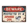 [ WellCraft ] Dog Beware Protected By A Borzoi Metal Sign Tin Poster Home Decor Bar Wall Art Painting 20*30 CM Sizer DB-12