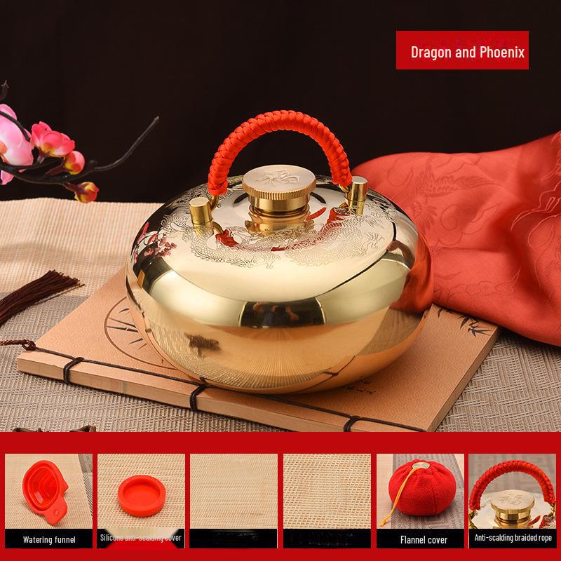 Jitao Yu Pozi Чистая медная грелка с водой Массажер для рук и ног в стиле ретро