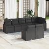 VidaXL 8-Piece Garden Sofa Set with Cushions Black Poly Rattan 3346773
