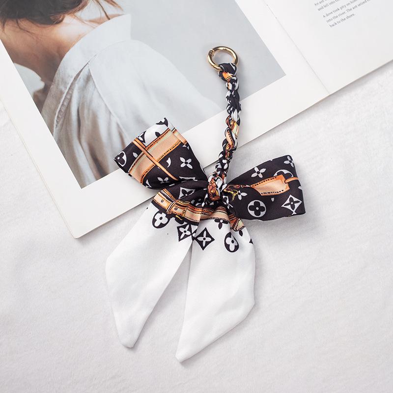 Silk Scarf Pendant Keychain: Versatile Bag Charm & Keyring