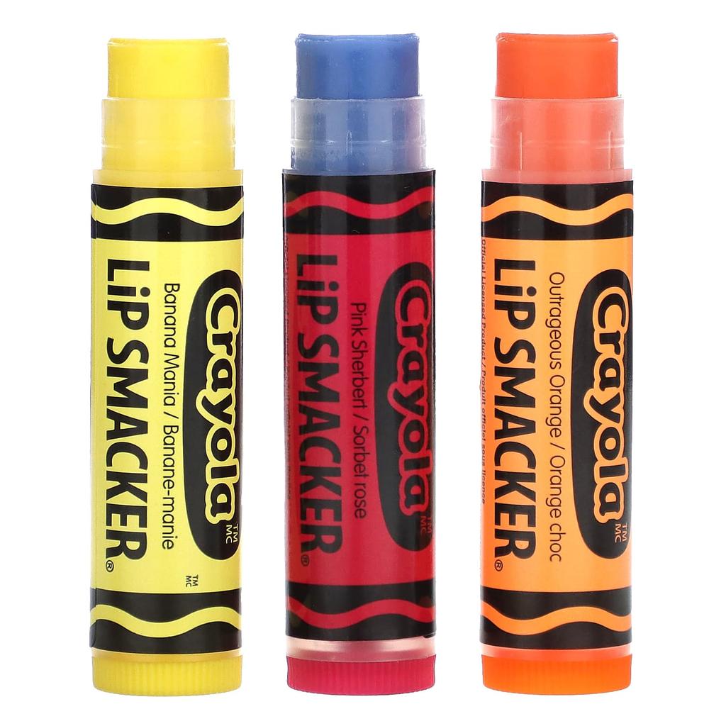Lip Smacker, Crayola, lip balm, variety pack, 3 packs, 4 g (0.14 oz) each