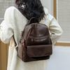 Commuter Backpack Large Capacity Women's Soft Leather Backpack