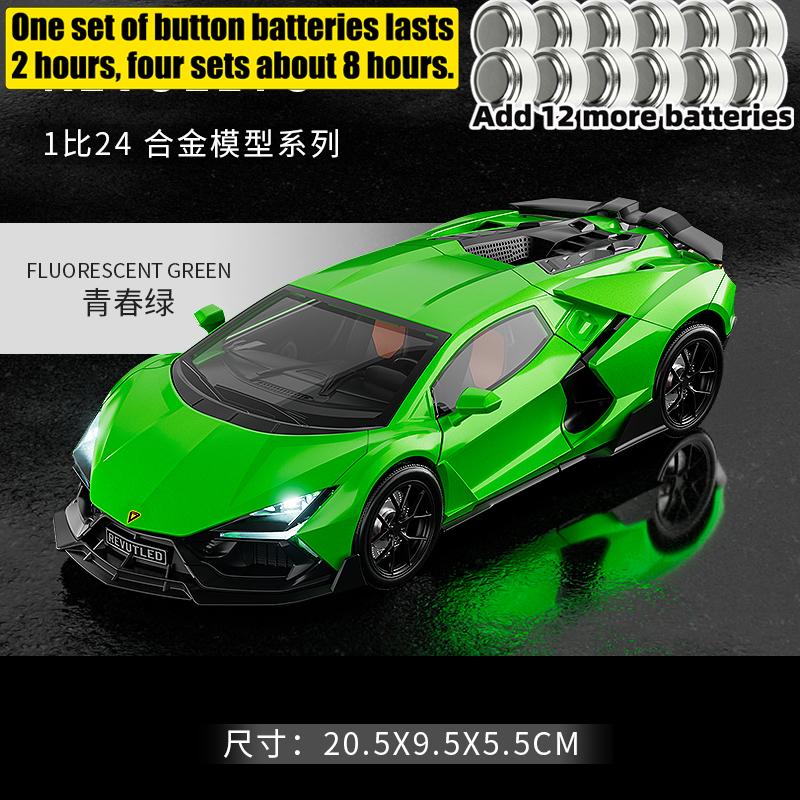 1:24 Металлическая литая модель автомобиля из сплава, совместимая с Lamborghini Revuelto, итальянский флагманский гиперкар, имитация, коллекционные предметы, хобби