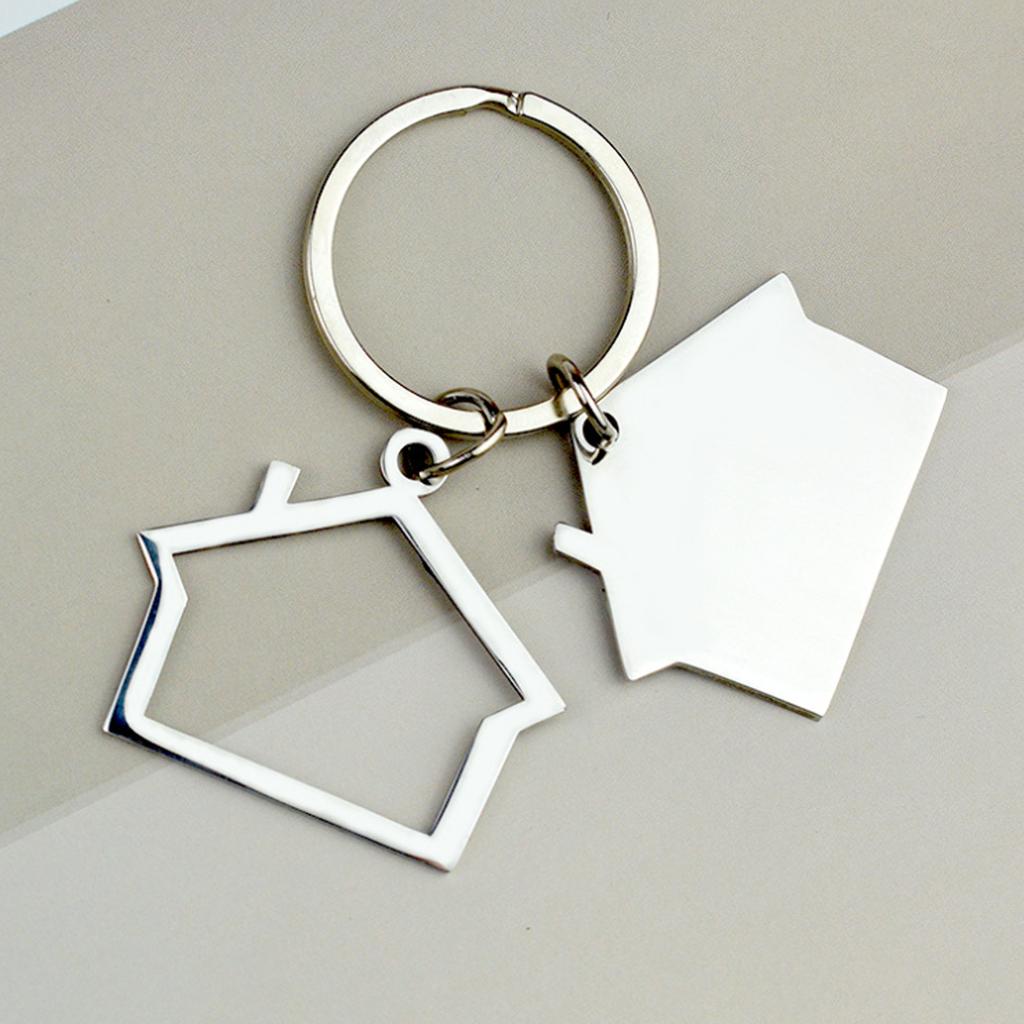 Двухслойный брелок с дизайном дома, современный художественный брелок в форме дома из сплава для домовладельцев и для подарка