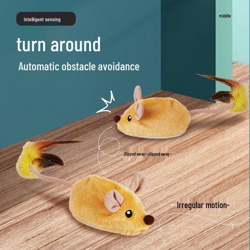 Interactive Plush Cat Toy: Self-Charging Electric Mouse & Rabbit for Pet Entertainment