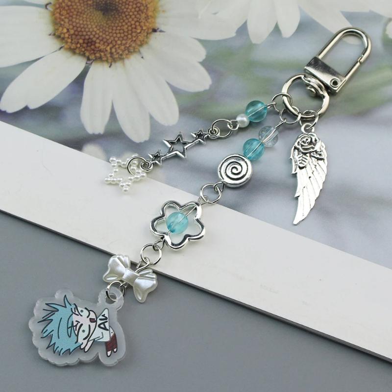 1 шт. аниме инопланетянин сцена брелок сердце бант телефон подвеска бисерный брелок универсальный рюкзак украшения аксессуары подарки