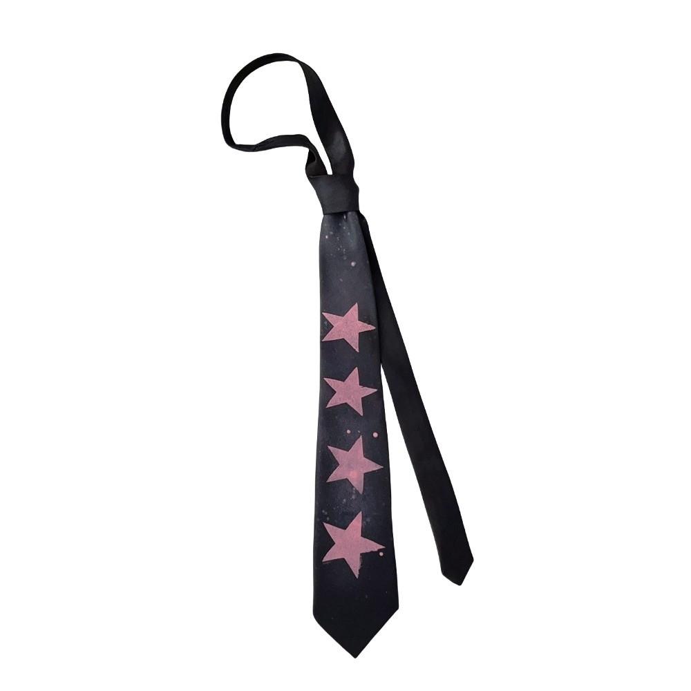 Y2K Star Tie Sweet Unisex Necktie Creative Glossy Tie Party
