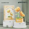 Preserved Flower Basket Building Blocks: Rose & Succulent Ornaments, Educational Toy for Girls, Ideal for Valentine's Day or June 1st Gift