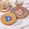 5pcs/set with Storage Rack Cork Coaster Heat Resistant Insulation Pad Pot Pad  Bowl