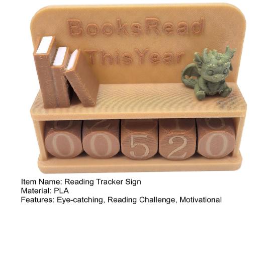Yousheng Book Read This Year Counter 3D Reading Challenge Tracker Sign Bookish Gifts for Book Lovers Librarian Reader Table Shelf Bookshelf Decor