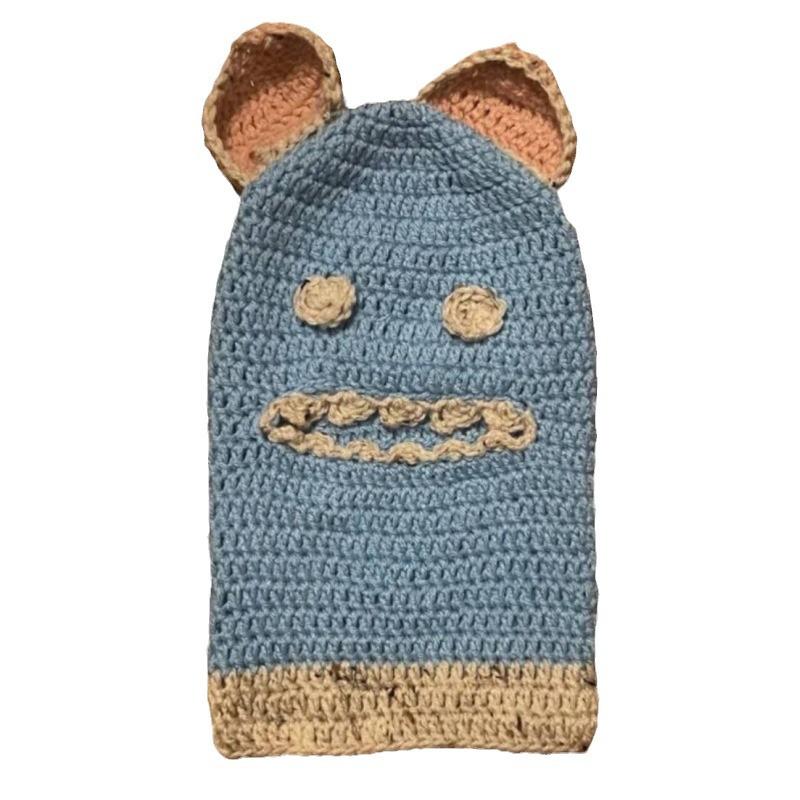 New Handmade Crocheted White Daisy Fisherman Hat with Rainbow Pattern for Adults