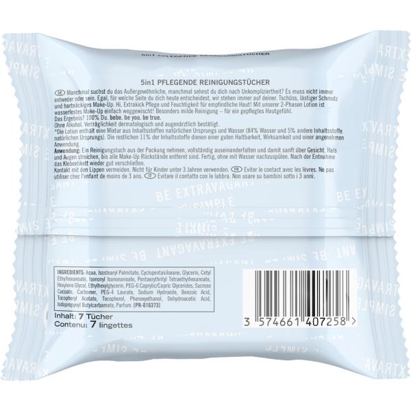 bebe Очищающие салфетки Bebe 5в1 дорожный размер, 7 шт.
