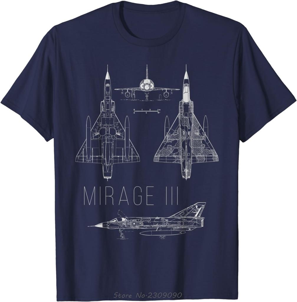 Истребитель Mirage III Французский Военный Самолет Хлопковая Футболка Повседневные Унисекс Топы Футболки Летняя Мужская Одежда Оверсайз Футболка