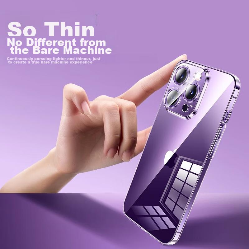 With Built-In Camera Lens ProtectorPhone Case for IPhone 14 Pro, Borderless with Full Lens Protection, Fully Transparent, And Shatterproof Case