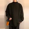 Men Fall Winter Top Half-high Collar Loose Solid Color Thickened Mid Length Pullover Long Sleeves