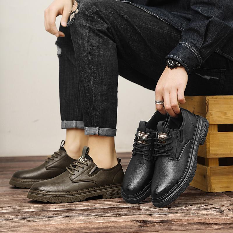 Модная мужская кожаная обувь Высокое качество Дышащая коровья кожа Мягкая Удобная Модная Повседневная уличная Нескользящая Рабочая обувь Мужская обувь Новинка