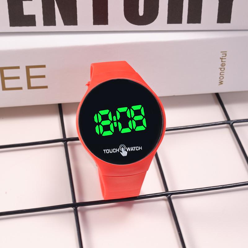 Унисекс Спортивные часы со светодиодным сенсорным экраном в корейском стиле – Модные, Простые, Дизайн с зеленой подсветкой