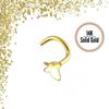 KODY PIERCING Украшение для пирсинга носа из цельного золота 14 карат с бабочкой - качественный пирсинг