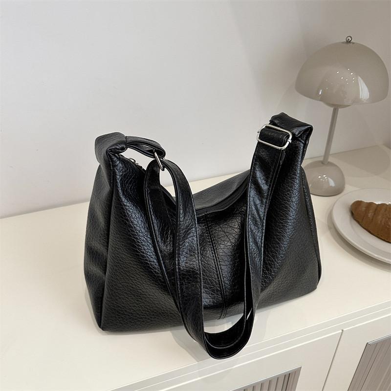 Stylish Soft Pu Tote Bag For Women With Ruffled Design In Black White Or Brown