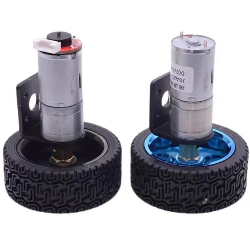 JGA25-370 DC 6/12/24V geared motor/Motor+encoder speed measuring code disc high power large torque balance trolley Smart Car Kit