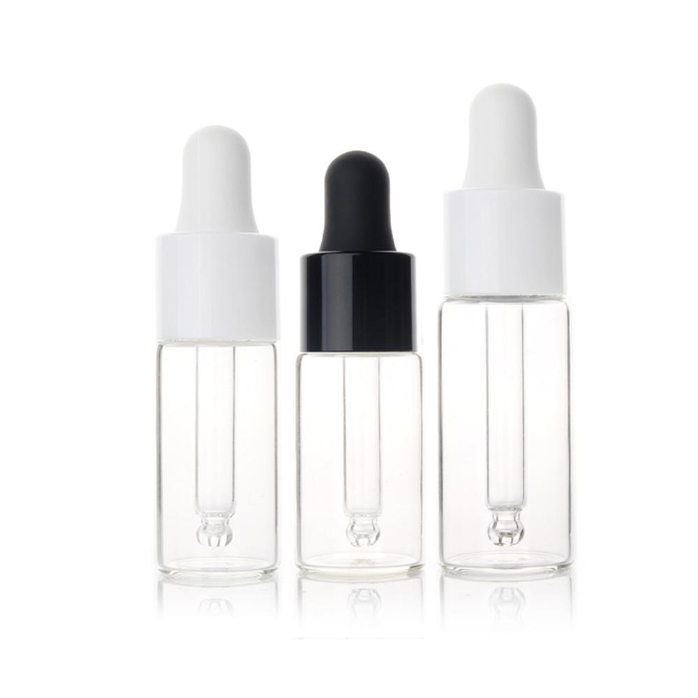 50pcs/100pcs 5ml 10ml 15ml 20ml clear Glass Dropper Bottle Jars Vials With Pipette Smooth