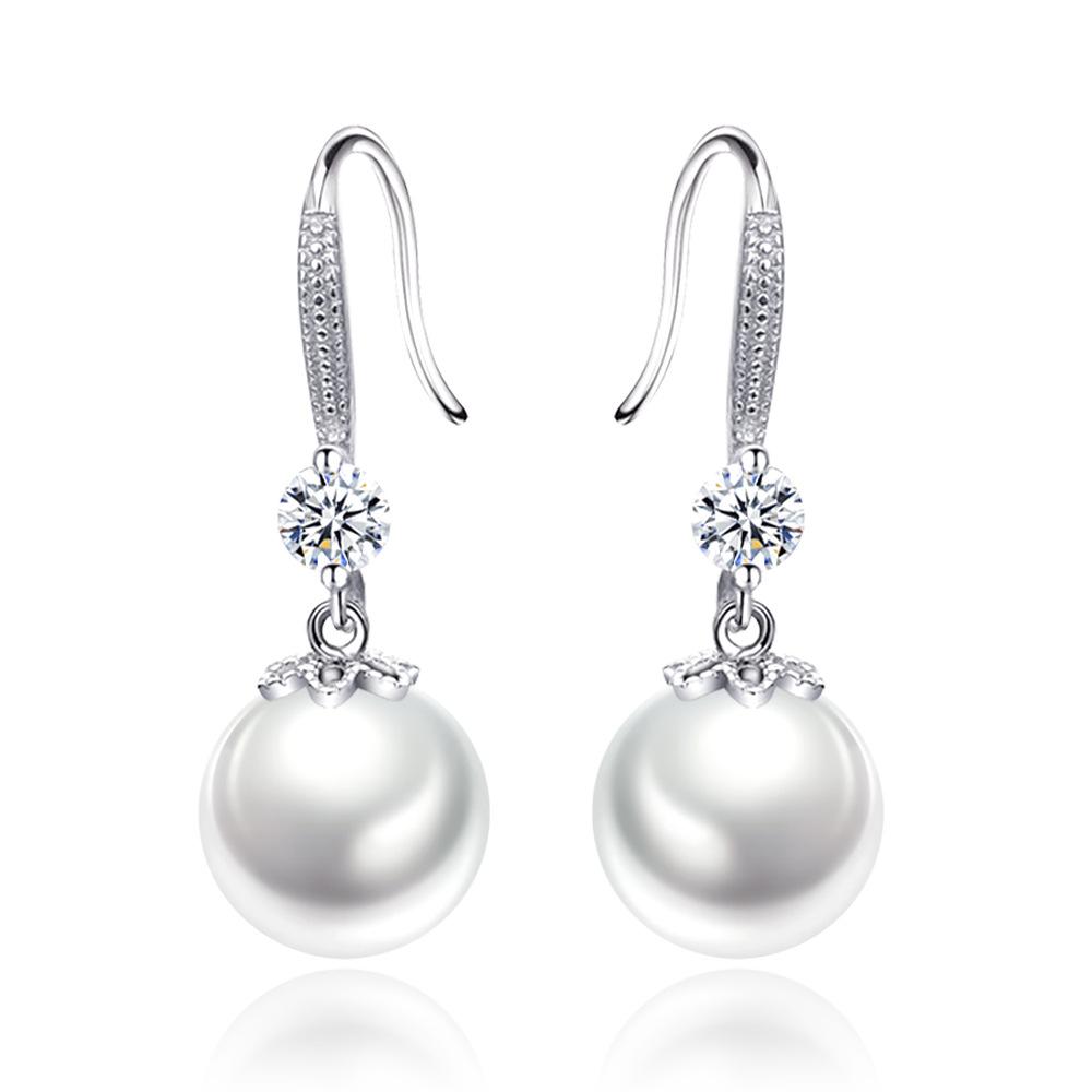 Silver Plated Imitation Pearl Earrings for Women's Earrings, Fashionable Korean Style Earrings, Simple and Trendy Accessories