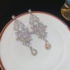 Серебряная Игла Корейские Серьги-Капли со Стразами в Стиле Корейского Двора: Элегантные Высококачественные Модные Серьги-Гвоздики