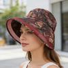 Дышащая сетчатая полуоткрытая шляпа от солнца с большим козырьком для защиты всего лица, складная, портативная, спортивная, с ретро-принтом